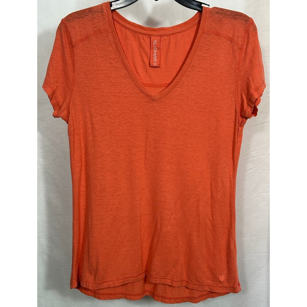 Gramicci Women’s Orange Hemp Organic Cotton V-Neck T-Shirt Size M